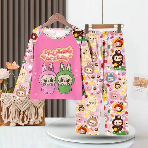 LABUBU Baby Pajama Set - Colorful Milk Silk Kids Sleepwear