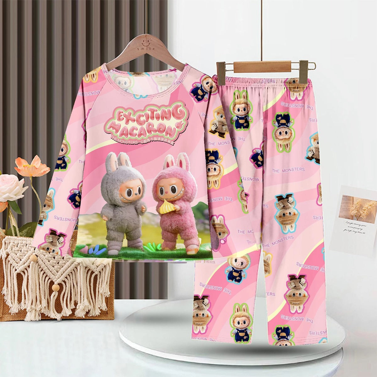 LABUBU Baby Pajama Set - "Exciting Macaron" Milk Silk Sleepwear