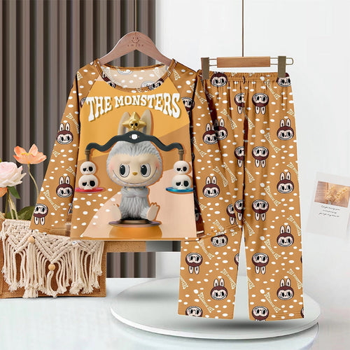 LABUBU Baby Pajama Set - "The Monsters" Milk Silk Sleepwear